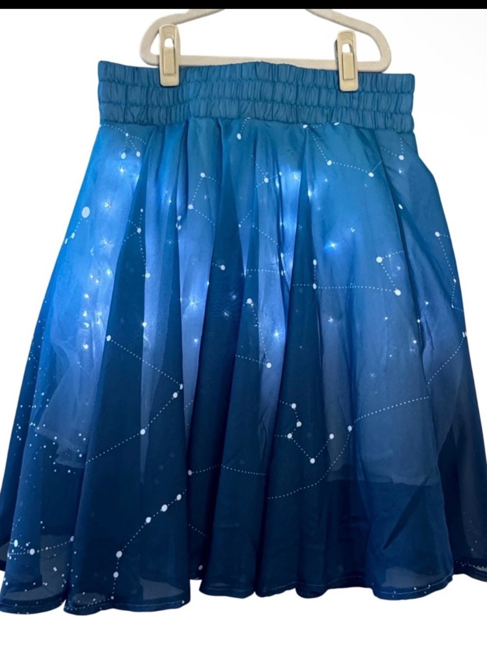 Galaxy Constellation Blue Circle Skirt
